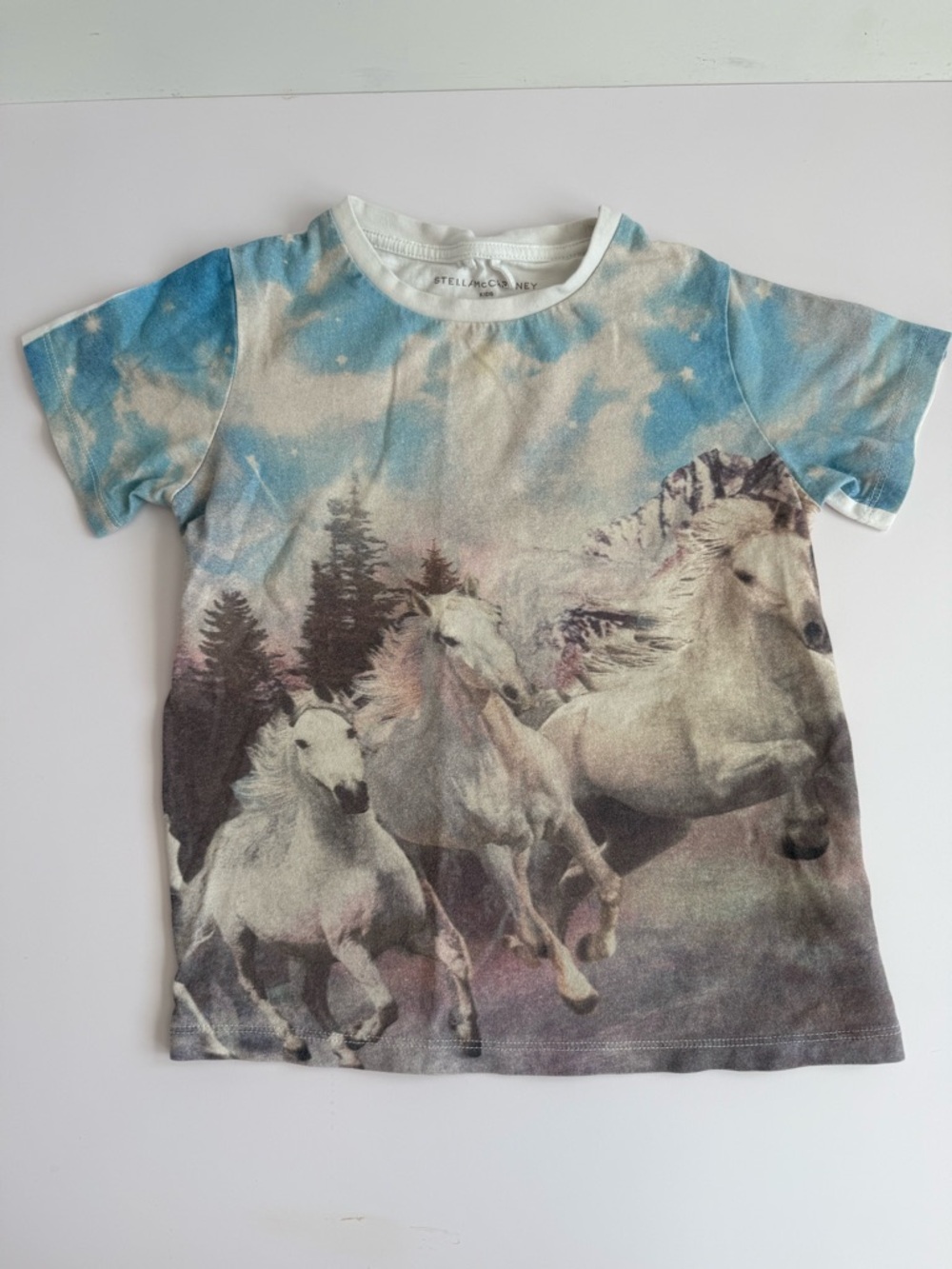 Stella McCartney Kids size 6 Horse Print Short Sleeve Tee